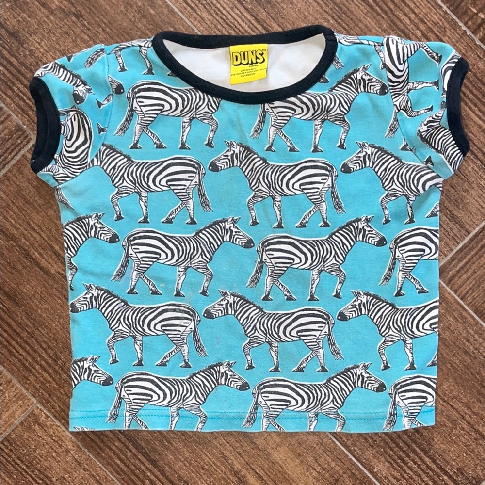 DUNS SWEDEN Kids Zebra Print Blue T-Shirt 12-18M 🇸🇪🦓
